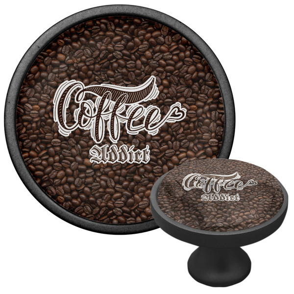 Coffee Addict Cabinet Knob - Black - Multi Angle