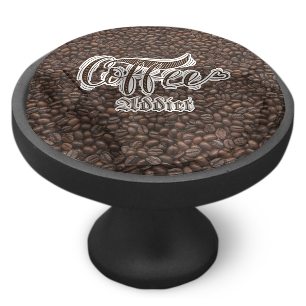 Coffee Addict Cabinet Knob - Black - Side