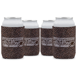 Coffee Addict Can Cooler (12 oz) - Set of 4