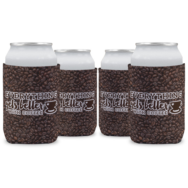 Custom Coffee Addict Can Cooler (12 oz) - Set of 4