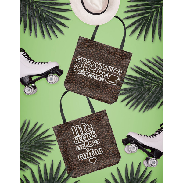 Coffee Addict Canvas Tote Lifestyle Front and Back