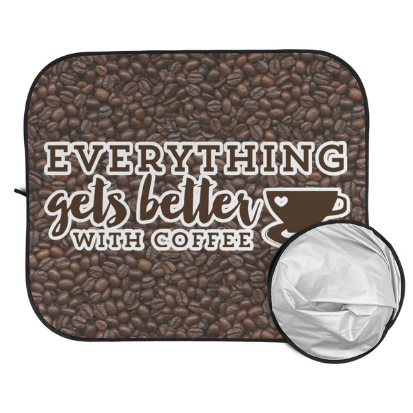 Coffee Addict Car Sun Shades - FOLDED & UNFOLDED