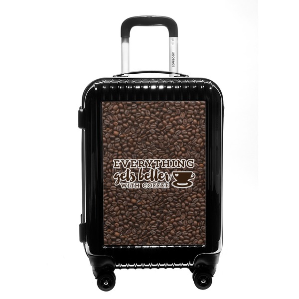 Custom Coffee Addict Carry On Hard Shell Suitcase