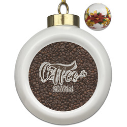 Coffee Addict Ceramic Ball Ornaments - Poinsettia Garland
