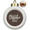 Coffee Addict Ceramic Christmas Ornament - Poinsettias (Front View)