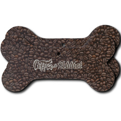 Coffee Addict Ceramic Dog Ornament - Front & Back