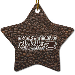 Coffee Addict Star Ceramic Ornament