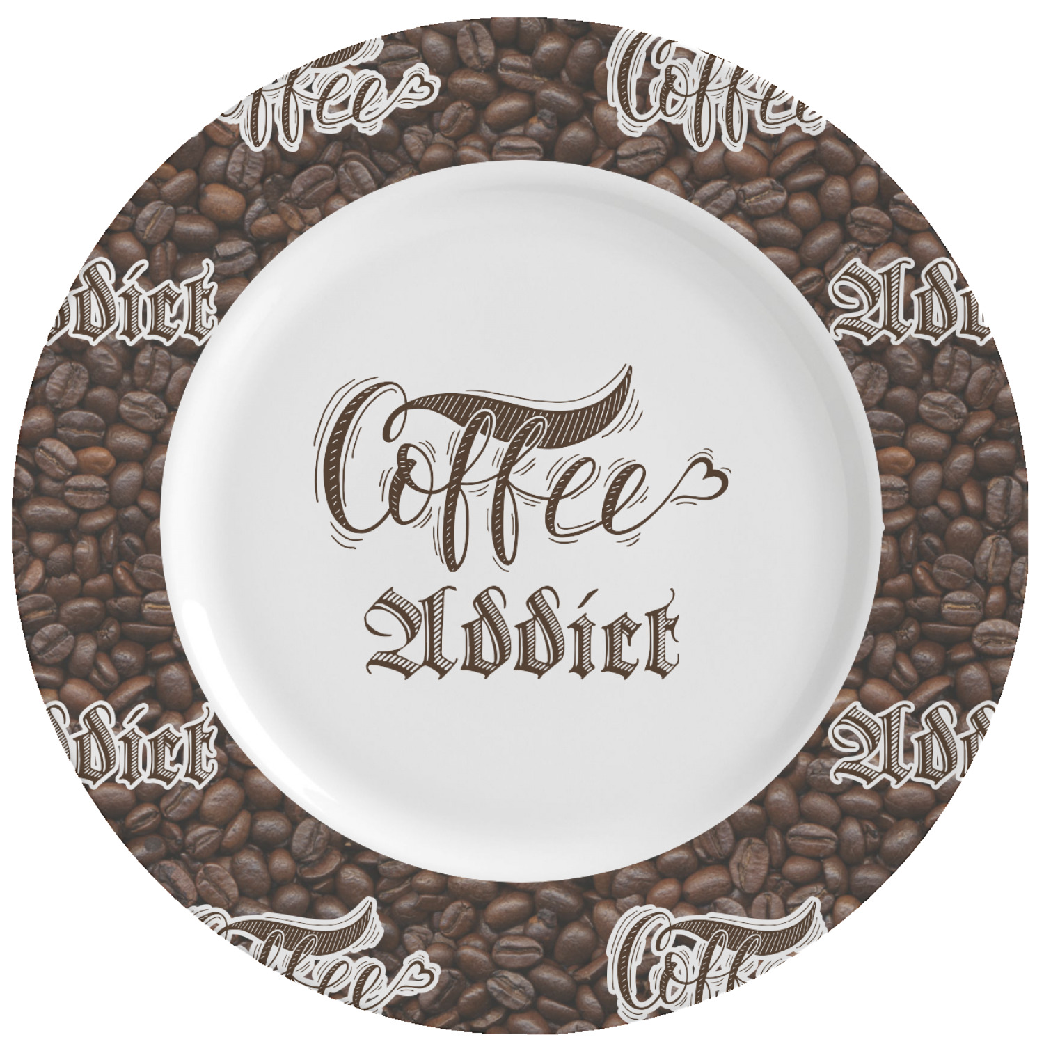Coffee Addict Ceramic Dinner Plates (Set of 4) (Personalized