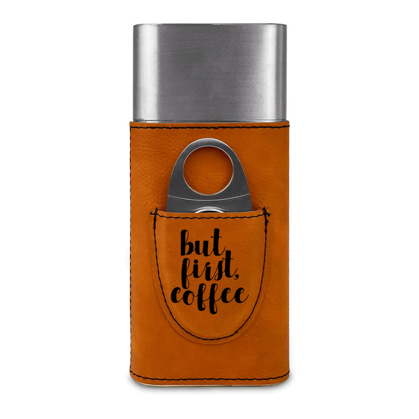 Coffee Addict Cigar Case with Cutter - FRONT