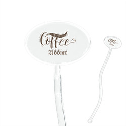 Coffee Addict 7" Oval Plastic Stir Sticks - Clear