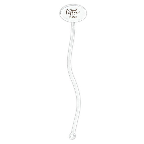 Coffee Addict Clear Plastic 7" Stir Stick - Oval - Single Stick