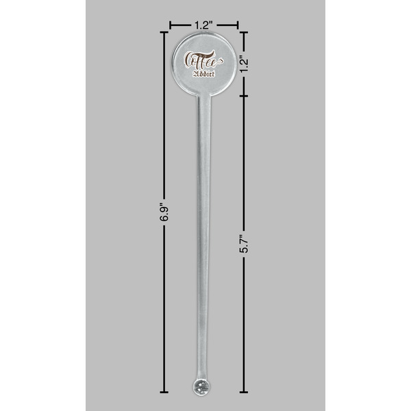 Coffee Addict Clear Plastic 7" Stir Stick - Round - Dimensions