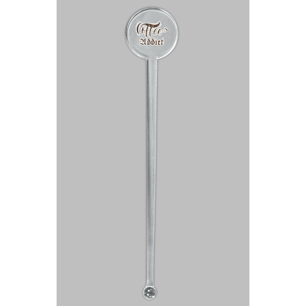 Coffee Addict Clear Plastic 7" Stir Stick - Round - Single Stick