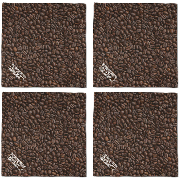 Coffee Addict Cloth Napkins - Personalized Dinner (APPROVAL) Set of 4