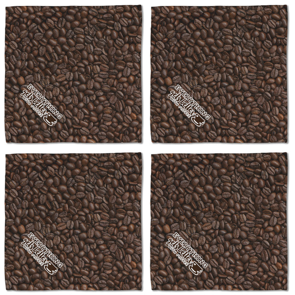 Coffee Addict Cloth Napkins - Personalized Lunch (APPROVAL) Set of 4