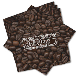 Coffee Addict Cloth Cocktail Napkins - Set of 4