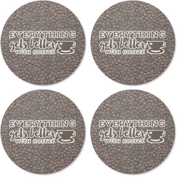 Coffee Addict Coaster Round Rubber Back - Apvl