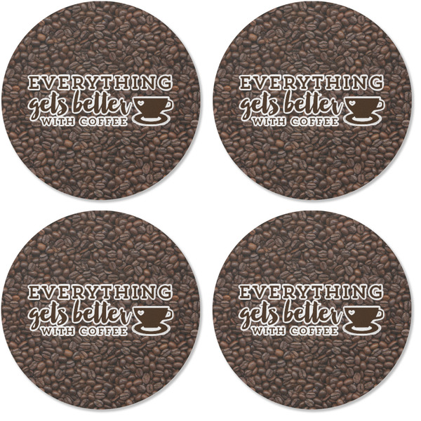 Coffee Addict Coaster Round Rubber Back - Apvl