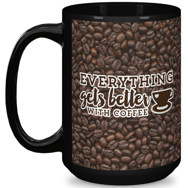 Custom Coffee Addict 15 Oz Coffee Mug - Black