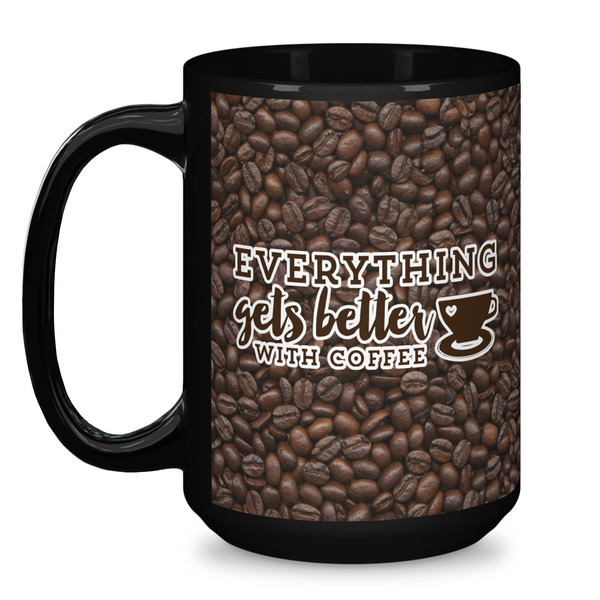 Coffee Addict Coffee Mug - 15 oz - Black