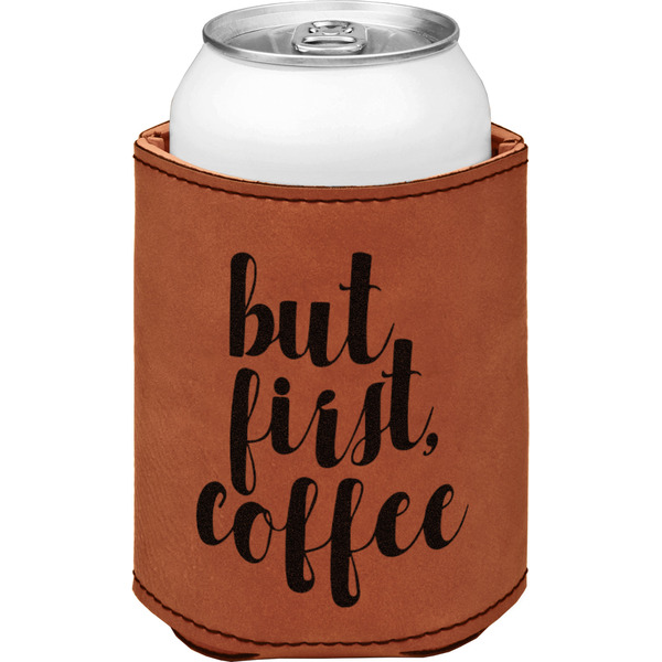Custom Coffee Addict Leatherette Can Sleeve - Double Sided