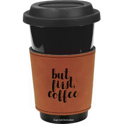 Coffee Addict Leatherette Cup Sleeve - Single Sided