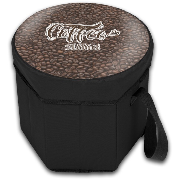 Coffee Addict 2 Collapsible Personalized Cooler & Seat (Closed)