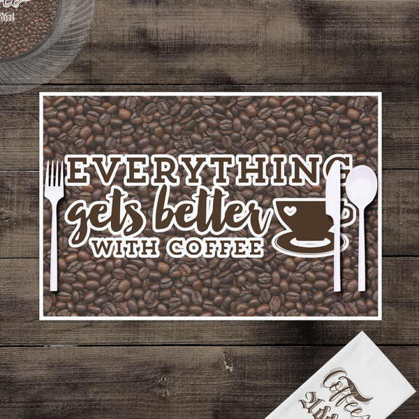 Coffee Addict Disposable Paper Placemat - In Context