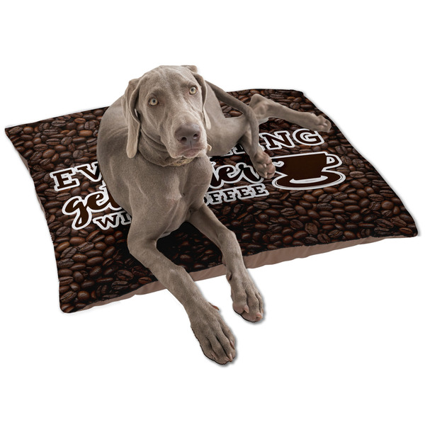 Custom Coffee Addict Dog Bed - Large