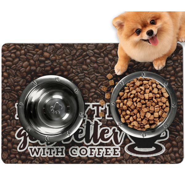 Custom Coffee Addict Dog Food Mat - Small