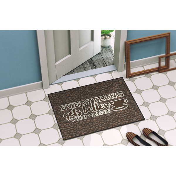 Coffee Addict Door Mat Lifestyle
