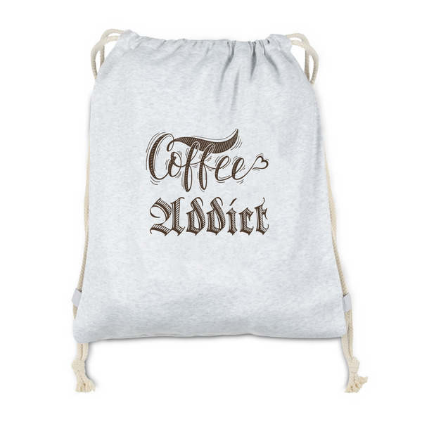 Custom Coffee Addict Drawstring Backpack - Sweatshirt Fleece - Double Sided