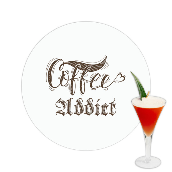 Custom Coffee Addict Printed Drink Topper -  2.5"