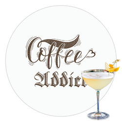 Coffee Addict Printed Drink Topper - 3.5"
