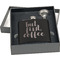 Coffee Addict Engraved Black Flask Gift Set