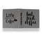 Coffee Addict Leather Binder - 1" - Grey - Back Spine Front View