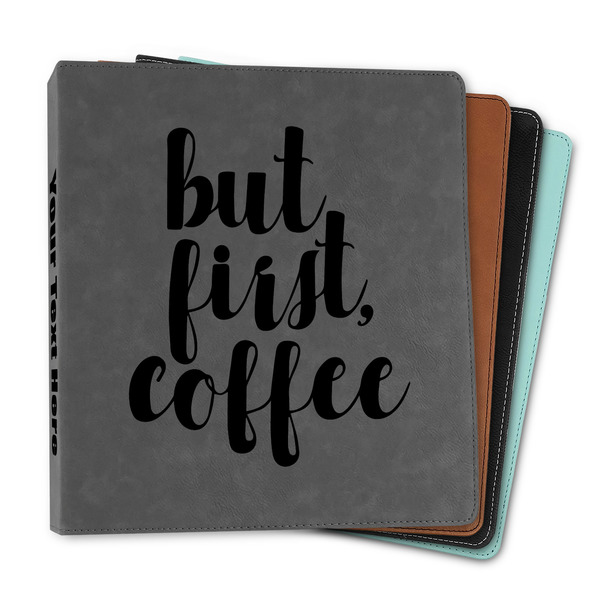 Custom Coffee Addict Leather Binder - 1"