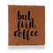 Coffee Addict Leather Binder - 1" - Rawhide - Front View