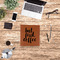 Coffee Addict Leather Binder - 1" - Rawhide - Lifestyle View