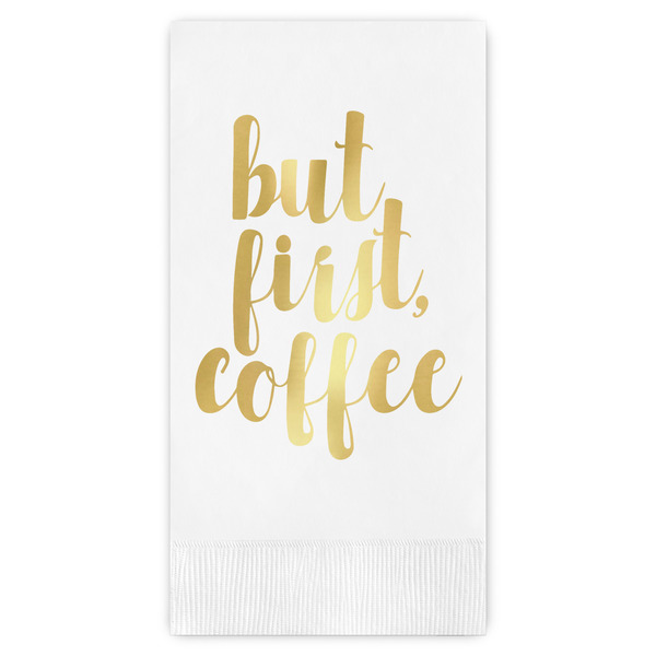 Custom Coffee Addict Guest Napkins - Foil Stamped