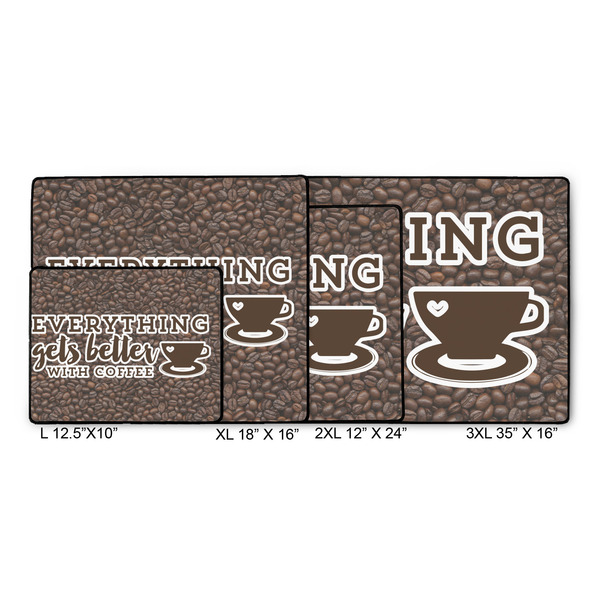 Coffee Addict Gaming Mats - SIZE CHART