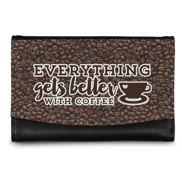 Custom Coffee Addict Genuine Leather Women's Wallet - Small