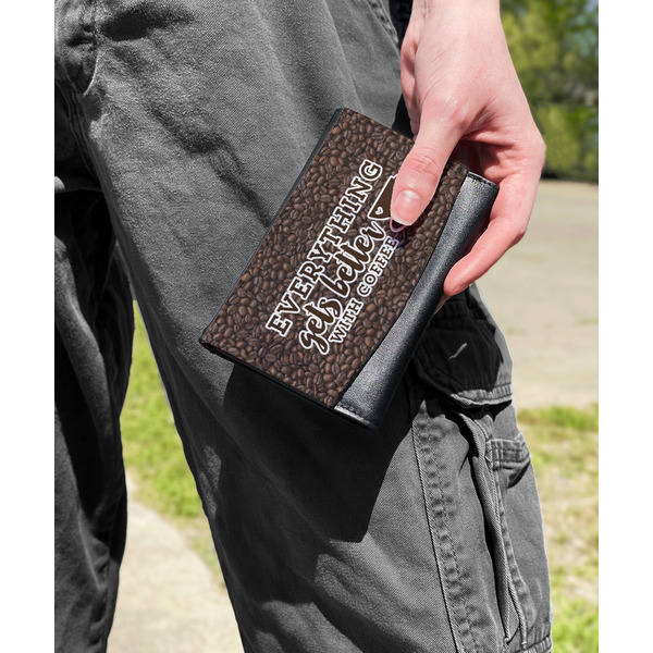 Coffee Addict Genuine Leather Womens Wallet - In Context