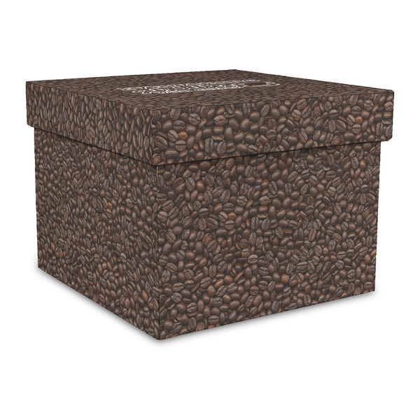 Custom Coffee Addict Gift Box with Lid - Canvas Wrapped - Large