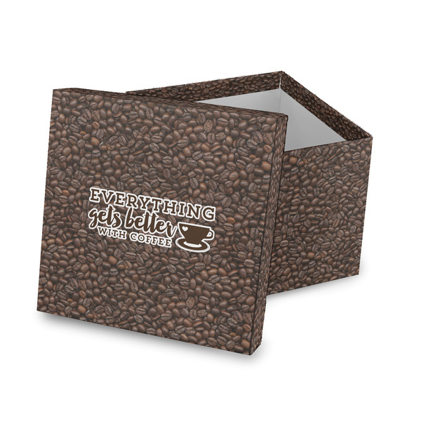 Custom Coffee Addict Gift Box with Lid - Canvas Wrapped