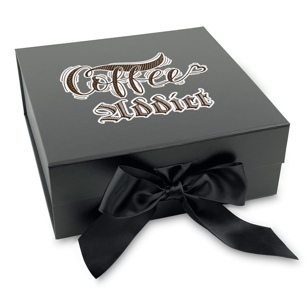 Custom Coffee Addict Gift Box with Magnetic Lid - Black