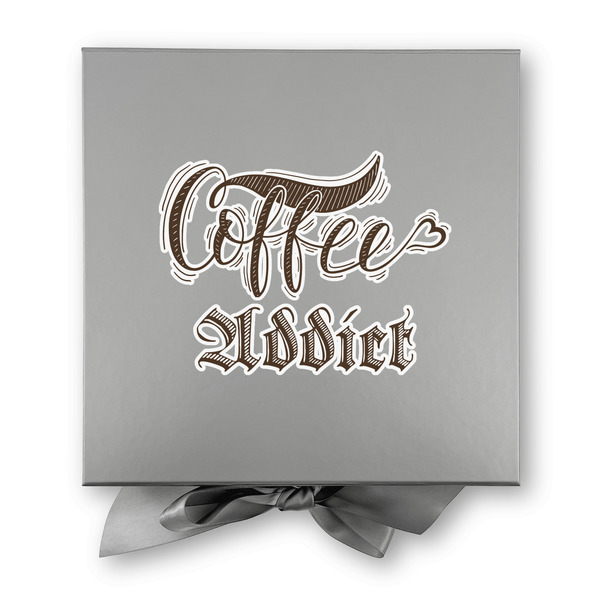Coffee Addict Gift Boxes with Magnetic Lid - Silver - Approval