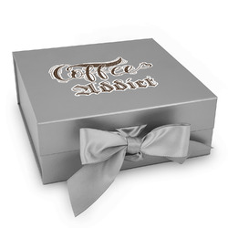 Coffee Addict Gift Box with Magnetic Lid - Silver