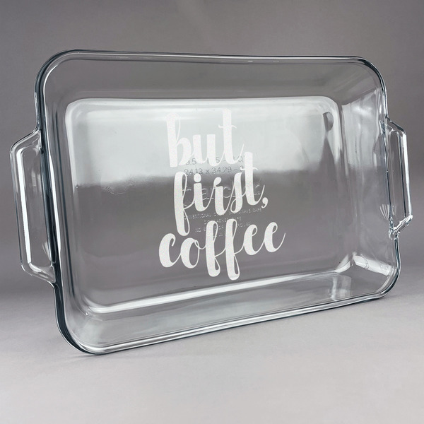 Custom Coffee Addict Glass Baking Dish with Truefit Lid - 13in x 9in