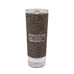 Coffee Addict 2 oz Shot Glass - Glass with Gold Rim
